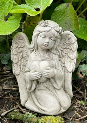 Burgess Divine Angel Stone Garden Statue Reconstituted Outdoor Sculpture Ornament from B&Q