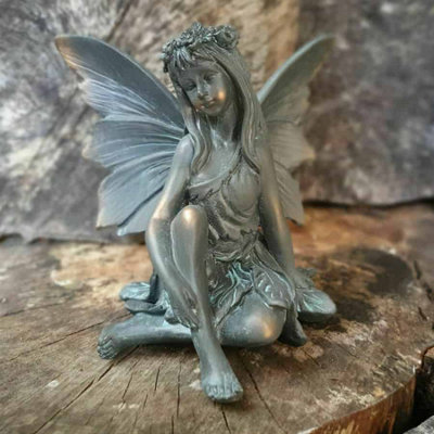 Burgess Flower Fairy B Statue Bronze Finish Resin Nymph Indoor Garden Decoration Ornament from B&Q