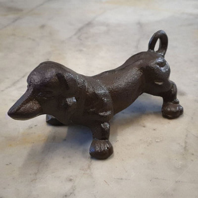 Burgess Cast Iron Dachshund Puppy Dog Metal Statue Home Garden Ornament Sculpture from B&Q