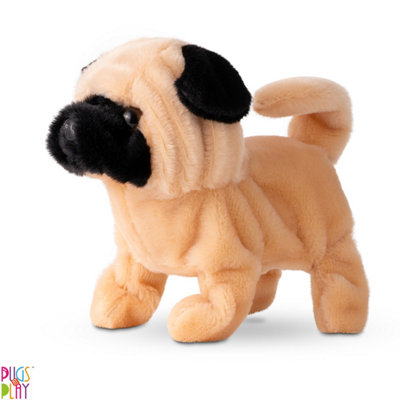 Pugs At Play Brown/Light Peanut Interactive Walking Dog Plush Toy - Fabric - Image 9