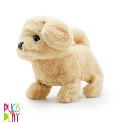 Pugs At Play Brown/Light Goldie Interactive Walking Dog Plush Toy - Fabric - Image 8