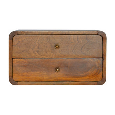 Artisan Furniture Solid Wood Floating Curved Chestnut Bedside