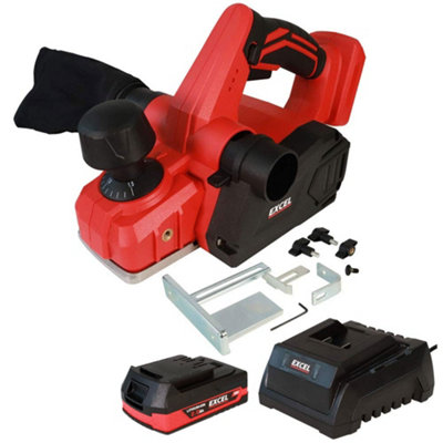 Excel Tools Excel 18V Cordless Planer 82mm With 1 X 2.0Ah Battery & Charger from B&Q