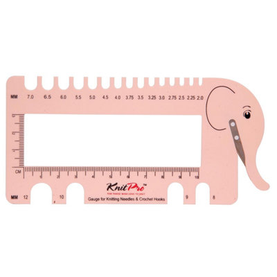 Groves Of Thames View Sizer/Cutter - Knitting Pin & Crochet Hook View Sizer With Yarn Cutter: Blush - Knitpro