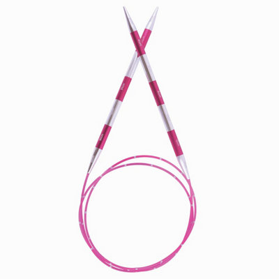 B&Q -  Smart Stix: Knitting Pins: Circular: Fixed: Pink: 100Cm X 5.00mm