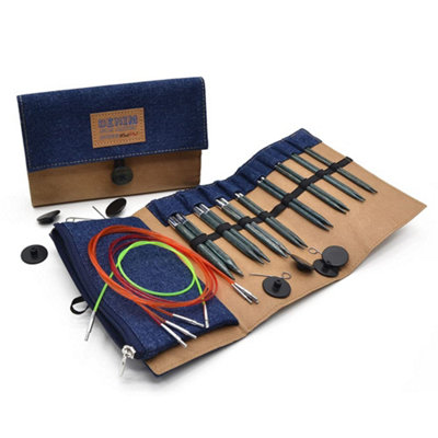 KnitPro Symfonie Indigo Wood Interchangeable Knitting Needle Set 3.5-8mm - Image 4