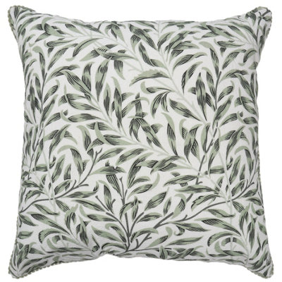  - Green & White Printed Leaf Indoor Cushion 1 (L)45Cm (W)45Cm