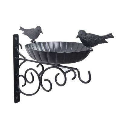  - Birds Black Metal Hanging Basket Bracket