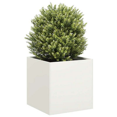 B&Q -  Planter White 40X40X40 Cm Cold-Rolled Steel