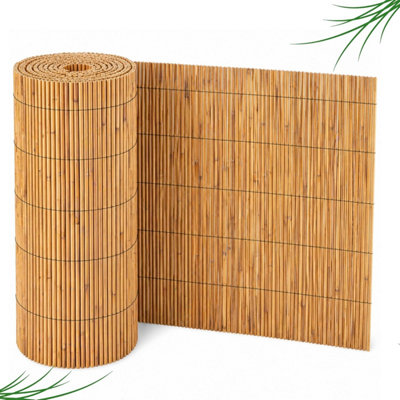 1M X 3M Extra Thick Bamboo Screening Roll Natural Fence Peeled Reed Fencing Outdoor Garden from B&Q