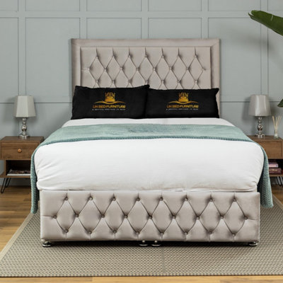 UKBEDFURNITURE Kingston Plush Silver End Opening Divan Ottoman Bed With 54 Inch Headboard from B&Q