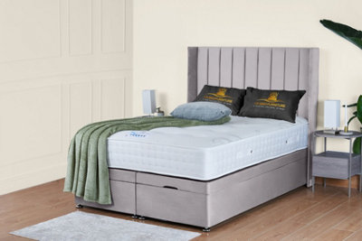 UKBEDFURNITURE Victoria Plush Silver End Opening Divan Ottoman Bed With 54 Inch Headboard from B&Q