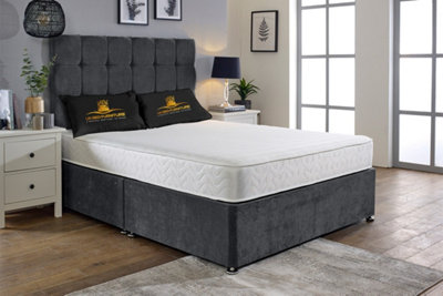UKBEDFURNITURE Senator Steel Plush Divan Bed With 2 Foot End Drawers & 26 Inch Headboard from B&Q