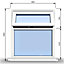 895mm (W) x 1045mm (H) PVCu StormProof Casement Window - 1 Top Opening Window - 70mm Cill - Chrome Handles -  White