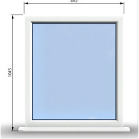 895mm (W) x 1045mm (H) PVCu StormProof Window - 1 Non Opening Window - Toughened Safety Glass - White