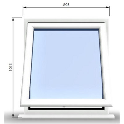 895mm (W) x 1045mm (H) PVCu StormProof Window - 1 Opening Window- 70mm Cill - Chrome Handles - Toughened Safety Glass - White