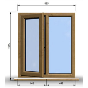 895mm (W) x 1045mm (H) Wooden Stormproof Window - 1/2 Left Opening Window - Toughened Safety Glass