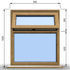 895mm (W) x 1045mm (H) Wooden Stormproof Window - 1 Top Opening Window -Toughened Safety Glass