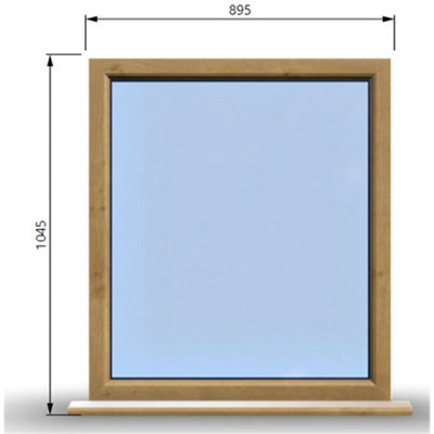 895mm (W) x 1045mm (H) Wooden Stormproof Window - 1 Window (NON Opening) - Toughened Safety Glass