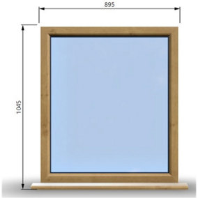 895mm (W) x 1045mm (H) Wooden Stormproof Window - 1 Window (NON Opening) - Toughened Safety Glass