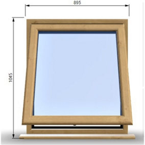 895mm (W) x 1045mm (H) Wooden Stormproof Window - 1 Window (Opening) - Toughened Safety Glass