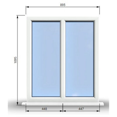 895mm (W) x 1095mm (H) PVCu StormProof Casement Window - 2 Vertical ...