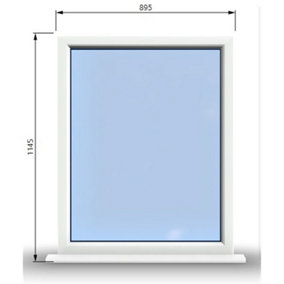 895mm (W) x 1145mm (H) PVCu StormProof Window - 1 Non Opening Window - Toughened Safety Glass - White
