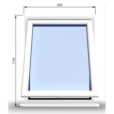895mm (W) x 1145mm (H) PVCu StormProof Window - 1 Opening Window- 70mm Cill - Chrome Handles - Toughened Safety Glass - White