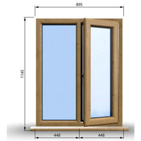 895mm (W) x 1145mm (H) Wooden Stormproof Window - 1/2 Right Opening Window - Toughened Safety Glass