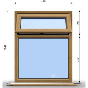 895mm (W) x 1145mm (H) Wooden Stormproof Window - 1 Top Opening Window -Toughened Safety Glass