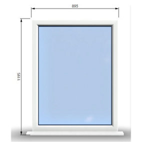895mm (W) x 1195mm (H) PVCu StormProof Window - 1 Non Opening Window - Toughened Safety Glass - White