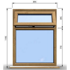 895mm (W) x 1195mm (H) Wooden Stormproof Window - 1 Top Opening Window -Toughened Safety Glass