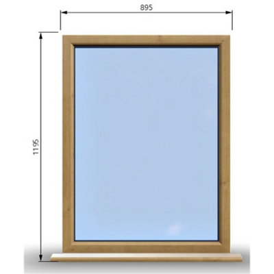 895mm (W) x 1195mm (H) Wooden Stormproof Window - 1 Window (NON Opening) - Toughened Safety Glass