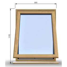 895mm (W) x 1195mm (H) Wooden Stormproof Window - 1 Window (Opening) - Toughened Safety Glass