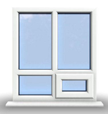 895mm (W) x 1245mm (H) PVCu StormProof Casement Window - 1 Bottom Opening Window (Right) - White Internal & External - 5