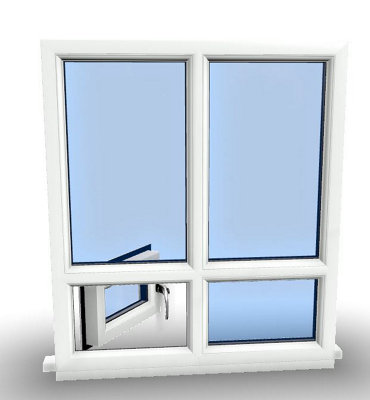 895mm (W) x 1245mm (H) PVCu StormProof Casement Window - 1 Bottom Opening Window (Right) - White Internal & External - 8