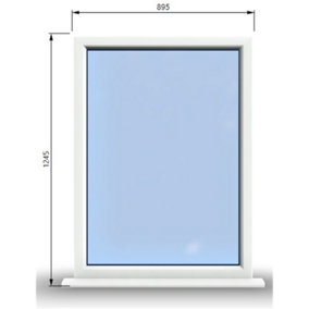 895mm (W) x 1245mm (H) PVCu StormProof Window - 1 Non Opening Window - Toughened Safety Glass - White