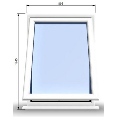 895mm (W) x 1245mm (H) PVCu StormProof Window - 1 Opening Window- 70mm Cill - Chrome Handles - Toughened Safety Glass - White