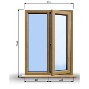 895mm (W) x 1245mm (H) Wooden Stormproof Window - 1/2 Right Opening Window - Toughened Safety Glass