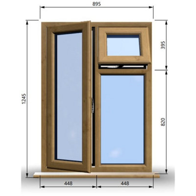 895mm (W) x 1245mm (H) Wooden Stormproof Window - 1 Opening Window ...