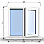 895mm (W) x 895mm (H) PVCu StormProof Casement Window - 1 RIGHT Opening Window -  Toughened Safety Glass - White