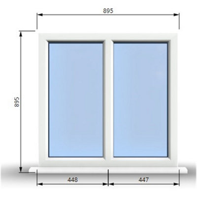 895mm (W) x 895mm (H) PVCu StormProof Casement Window - 2 Vertical ...