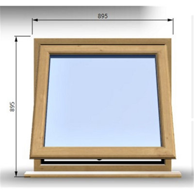 895mm (W) x 895mm (H) Wooden Stormproof Window - 1 Window (Opening) - Toughened Safety Glass