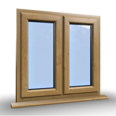 895mm (W) x 945mm (H) Wooden Stormproof Window - 2 Opening Windows (Left & Right) - Toughened Safety Glass