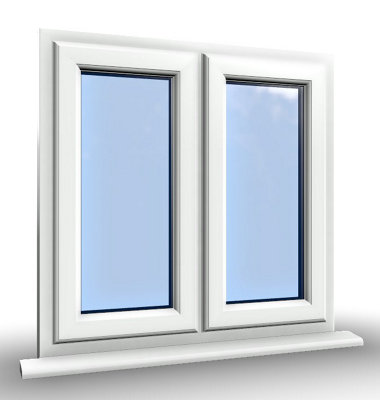895mm (W) x 995mm (H) PVCu StormProof Casement Window - 2 Central Opening Windows -  White Internal & External - 8