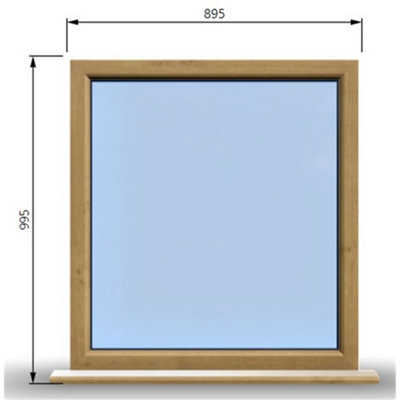 895mm (W) x 995mm (H) Wooden Stormproof Window - 1 Window (NON Opening ...