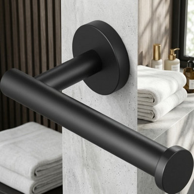  - Toilet Paper Holder Matte Black Stainless Steel Wall Mounted Toilet Roll Holder
