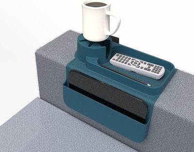 B&Q Silicone Sofa Cup Holder Tray With Side Pockets, Spill-Proof For Recliner Chair