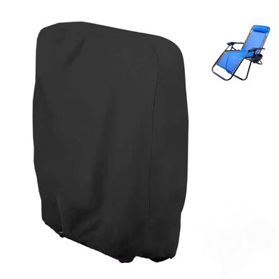 B&Q Waterproof Garden Sun Lounger Cover - 34 X 20 110 Cm For Outdoor Use, Garden, Balcony Or Terrace Black
