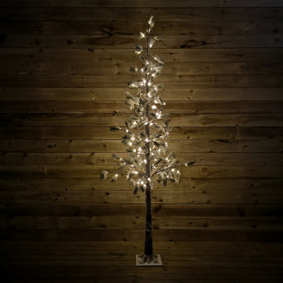 8ft (2.4m) 240 LED Indoor Outdoor Flocked Lit Green Christmas Tree in Warm White Price Comparisons | Compare The Build